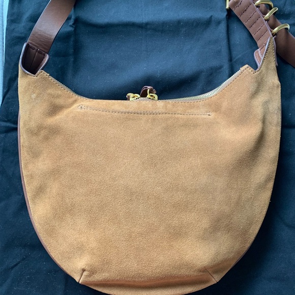 rag & bone Brown Suede Crescent Hobo with Dark Brown Leather Strap - Picture 4 of 9